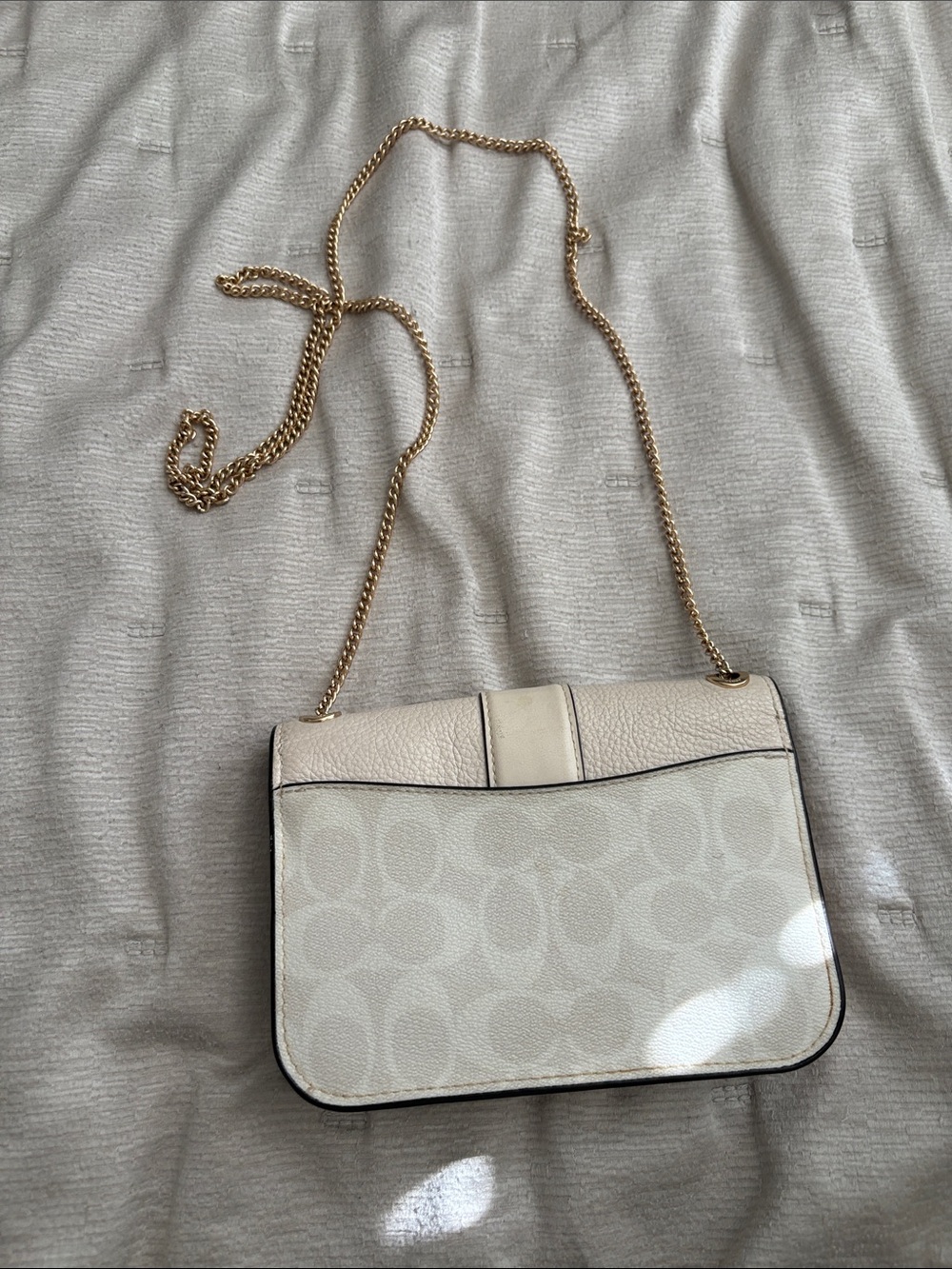 Coach Chalk and Cream Signature Crossbody with Gold Horse & Carriage Accent - Picture 2 of 7